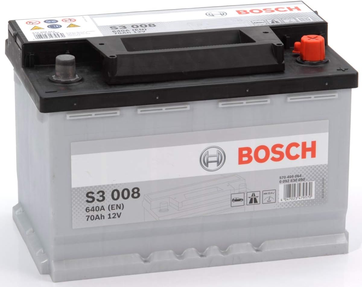 Batterie de voiture, Ah 640 – Bosch, Gris/Noir, A/EN 0 092 S30 080 L 278mm B 175mm H 190mm