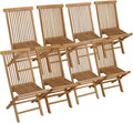 Lot de 8 chaises de Jardin Pliantes en Teck Lombok, Bois – Happy Garden