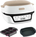 Tefal KD804910 Machine à gâteau intelligente, 5 programmes automatiques, Moule en aluminium antiadhésif, 6 Moules à muffins Creabake