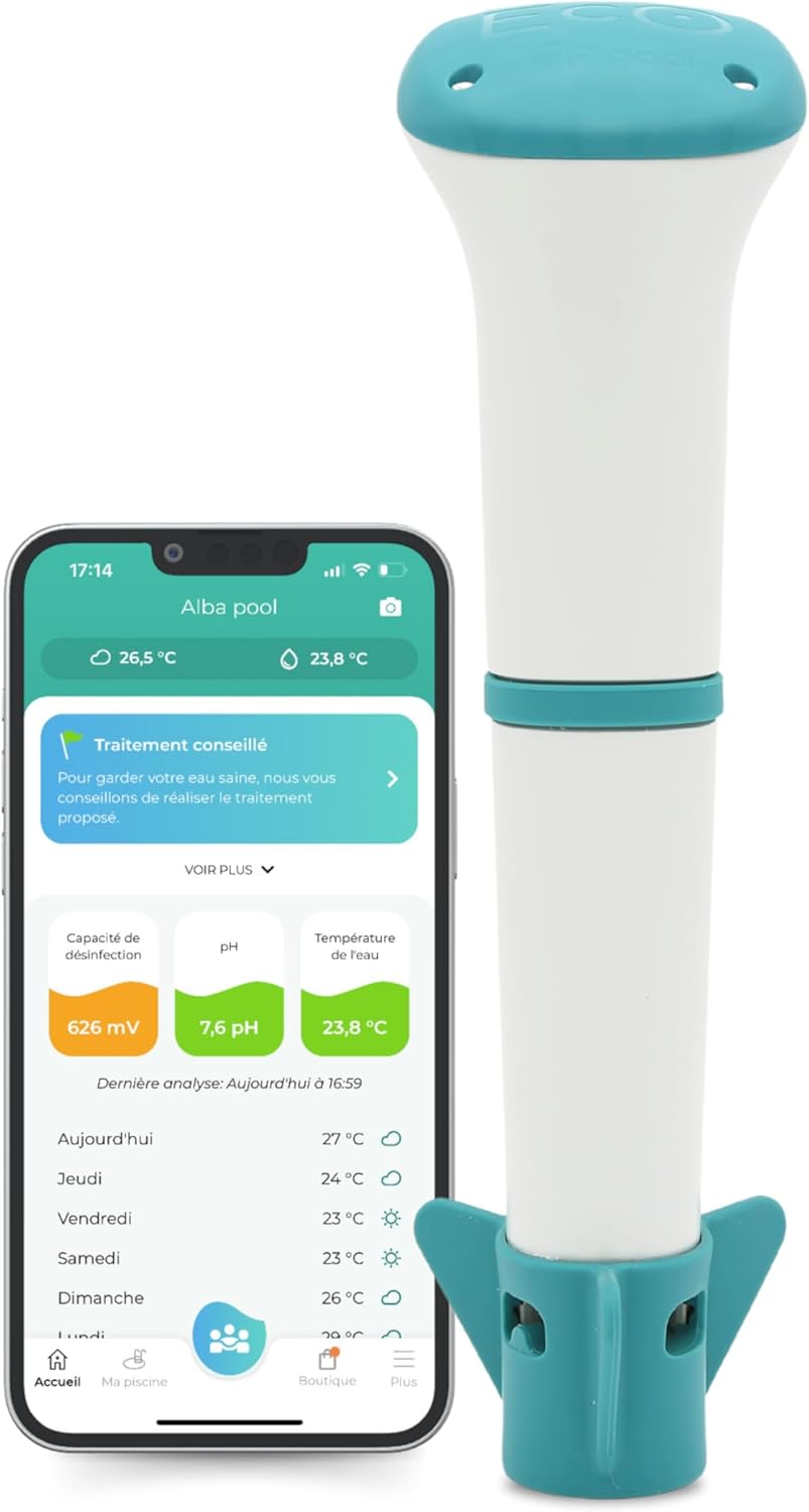 Produit de mesure, Analyseur De Traitement De L'Eau pour Piscine Et Spa – iopool, Blanc/Bleu, EcO Start Only