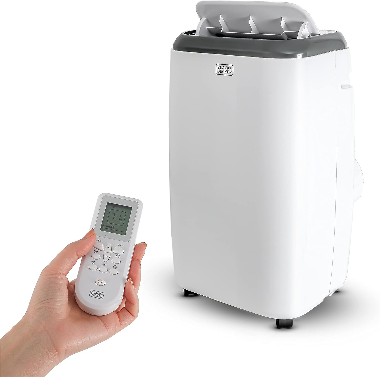 Portable Air Conditioner, 10, 000 BTU, Blanc/Gris – BLACK+DECKER, 6, 000 BTU SACC, for Rooms Up To 450 Sq. Ft., BPP06WTB, White