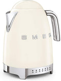 Bouilloire à Température Variable KLF04CREU 1, 7 L, 2400W – Smeg, Indicateur de Niveau d'Eau, Plusieurs Température, Filtre Anticalcaire Lavable