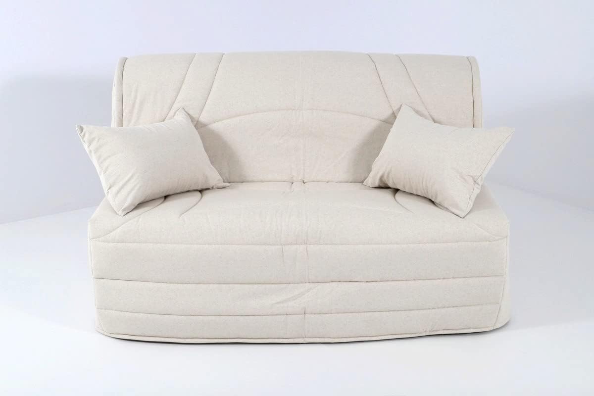 Housse de canapé, Housse BZ 140x190 matelassée Naturel Beige, Beige – Hévéa Sélection