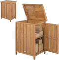 Coffre de rangement, 46×57×86 cm, Armoire de Jardin en Bois Massif – GYMAX, Idéal pour Jardin, Terrasse et Balcon