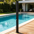 Bonnlo, Douche Exterieur Solaire avec Pommeau de Douche Douchette et Robinet, Idéal pour Jardin Plage Piscine, Noir
