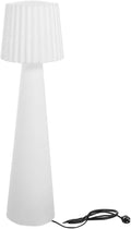 Lumisky, Lampadaire, Lampadaire lumineux design filaire abat-jour ondulé pour extérieur LED blanc LADY H150cm, Blanc