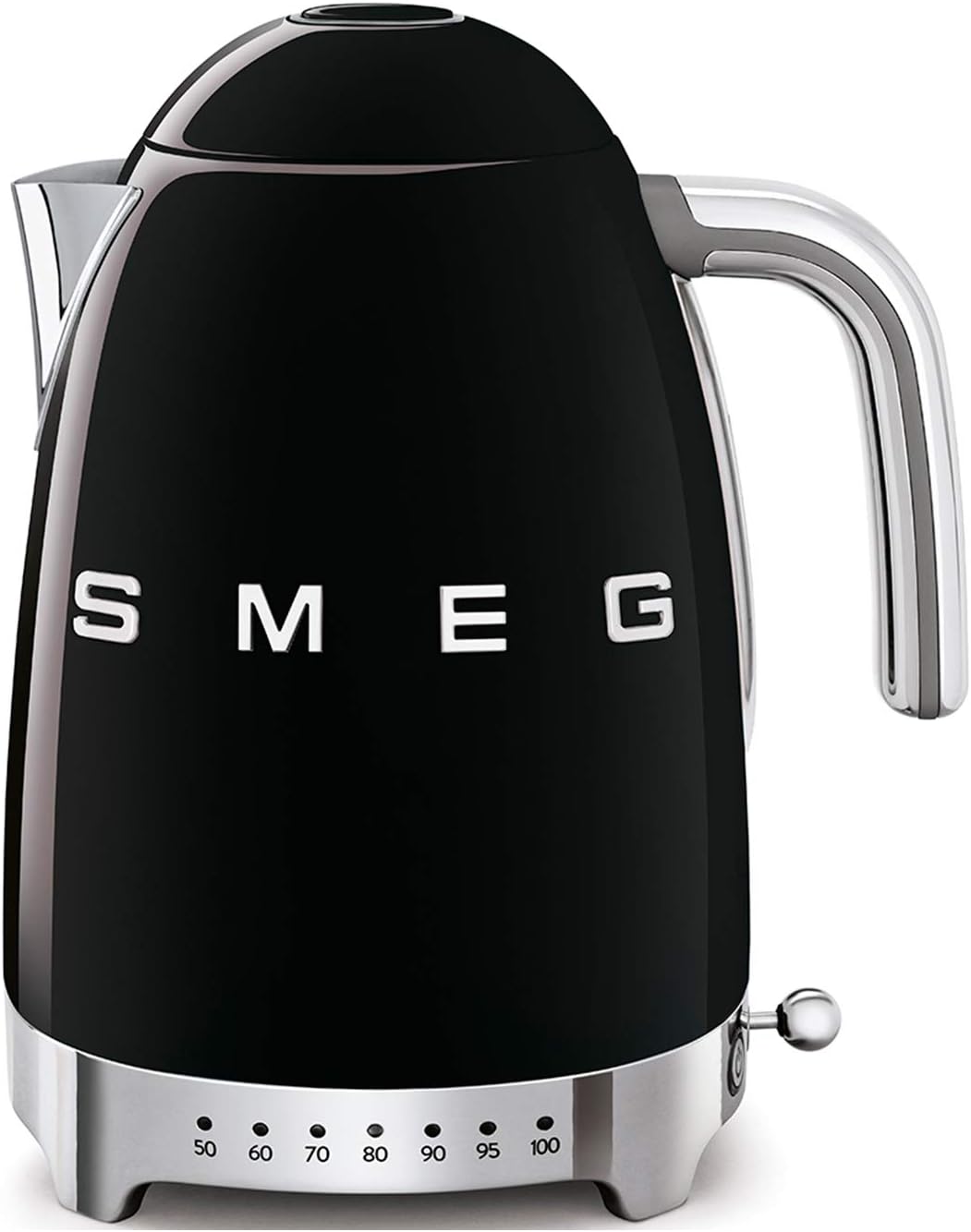 Smeg KLF04BLEU, Bouilloire à Température Variable KLF04BLEU 1, 7 L, 2400W, Noir/Argent, Indicateur de Niveau d'Eau, Noir, Plusieurs Température
