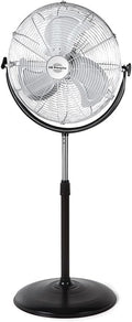 Orbegozo Ventilateur sur pied industriel, 3 vitesses, pales en métal, Noir/Argent, 155 W, PWS 1950, noir et argent, poignée de transport