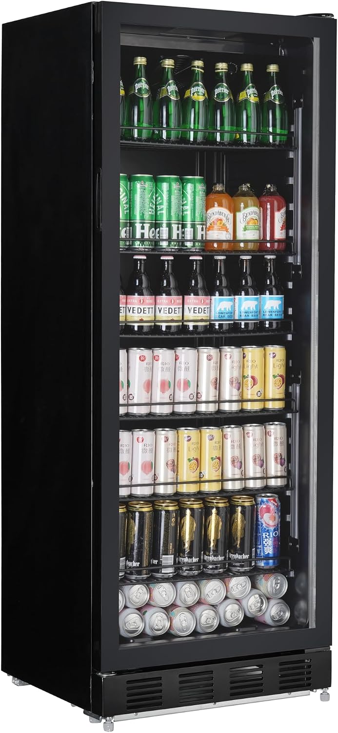 METRO Professional GSC4280B, Réfrigérateur à Boissons GSC4280B, Avec Serrure, 280 L, 210 W, Noir, Vitrine Réfrigérée, Réfrigération Ventilée