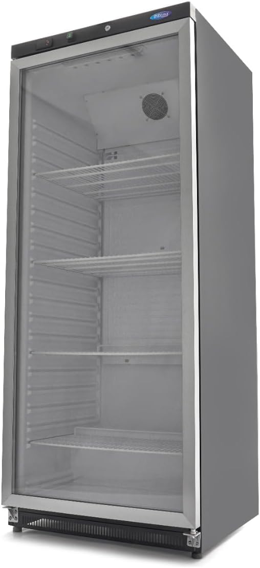 Maxima Armoire, 4 Grilles Réglables, Noir/Argent, Refroidissement Restaurant, Professionnel