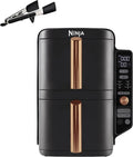 Friteuse sans huile, 4 Niveaux de Cuisson – NINJA, Capacité de 9, 5L, Air Fryer 6-en 1, Pièces Antiadhésives Amovibles Lavables Au Lave-Vaisselle