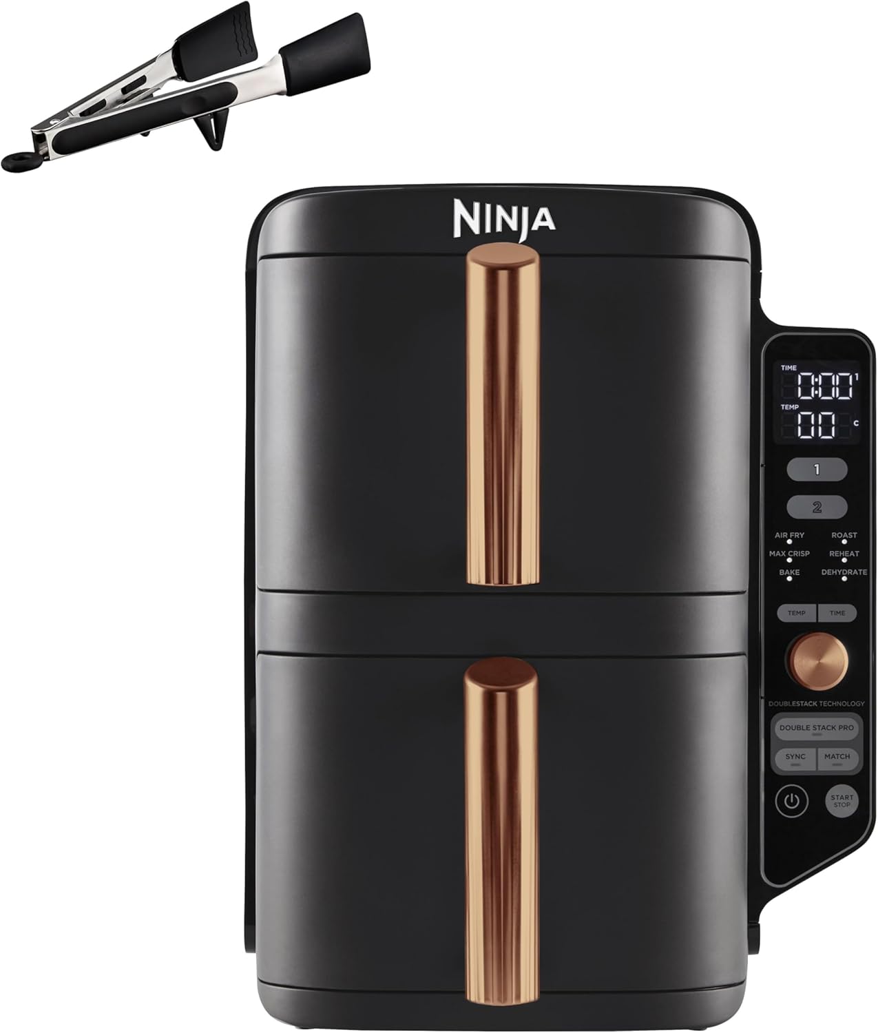 Friteuse sans huile, 4 Niveaux de Cuisson – NINJA, Capacité de 9, 5L, Air Fryer 6-en 1, Pièces Antiadhésives Amovibles Lavables Au Lave-Vaisselle