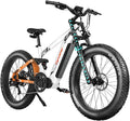 Vélo électriques, 250W 25 km/h 52V 20Ah 1040Wh 128 km – Extrbici, Blanc/Orange/Noir, Amortisseur à air, Freins à Disque Hydrauliques