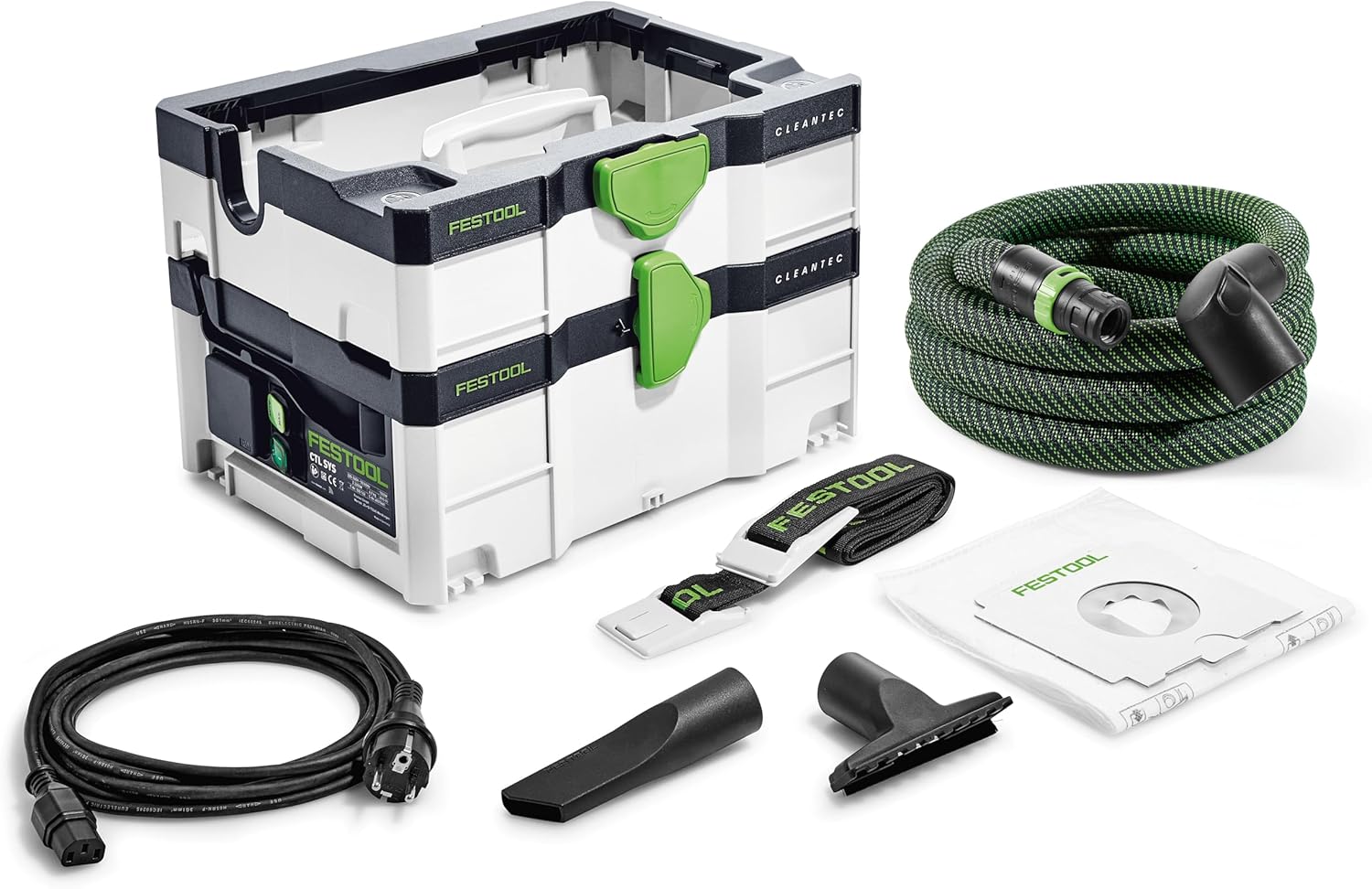 Festool, Aspirateur eau et poussière, Aspirateur CLEANTEC CTL SYS, Blanc/Noir/Vert