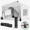 Tonnelle, ® Tonnelle de Jardin 3x3m Pop up Tente Pliable avec Parois Imperméable Anti UV Respirable, Blanc/Noir – vounot