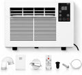 FgdVrelnor Climatiseur de Camping Portable, 1876 BTU AC, Spot Cooler Silencieux avec Télécommande, pour Tente 1-5m2, Blanc/Noir, Plein Air