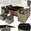 Ensemble salle à manger – tectake, Marron/Noir/Crème, Marron Naturel