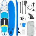 Stand-Up Paddleboard, 10'4' Ultra-Light SUP Paddleboard for All Skill Levels – GONFLABLE, Bleu/Blanc/Noir/Jaune, Fins, Paddle, Pump