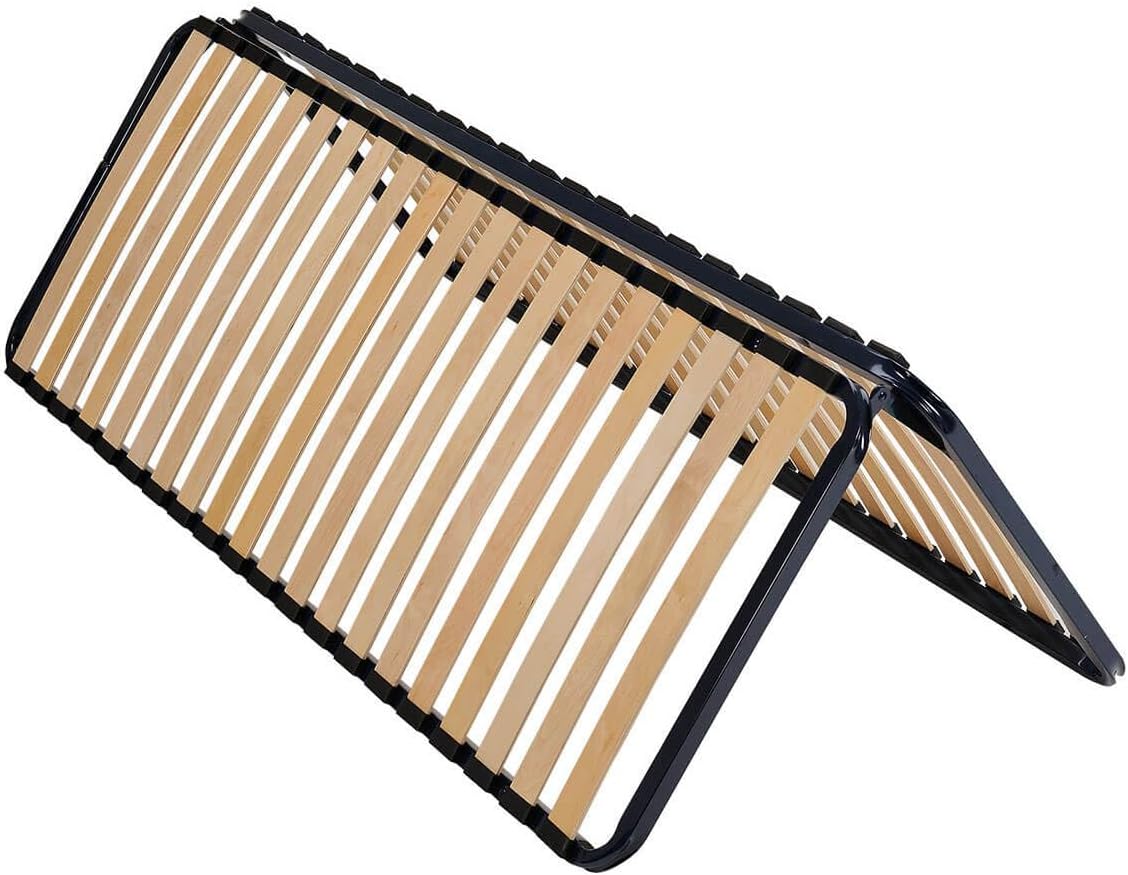 AltoBuy, Sommier à lattes, ALTODUO, Sommier Pliable 2x20 Lattes 70x190, Noir/Bois