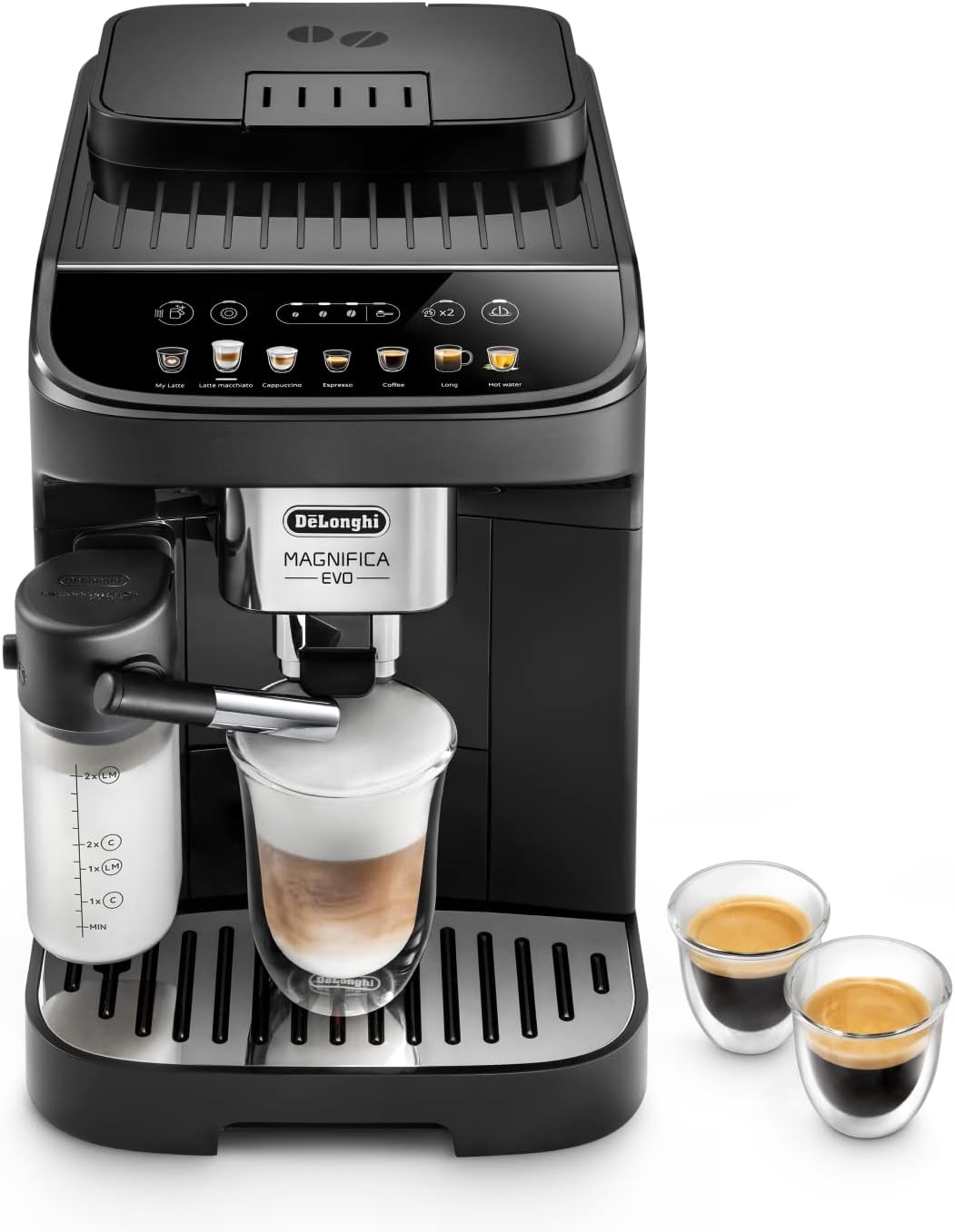 De'Longhi ECAM292 Machine à Café et Cappucino avec Broyeur à Grains, ECAM292.81.B, Noir, Magnifica Evo