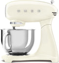 Smeg SMF03CREU, 3 Batteurs, 10 Niveaux de Vitesse, Crème/Argent, Bol 4, 8 L, Robot Pâtissier SMF03CREU, 800W, Verrouillage Moteur de Sécurité