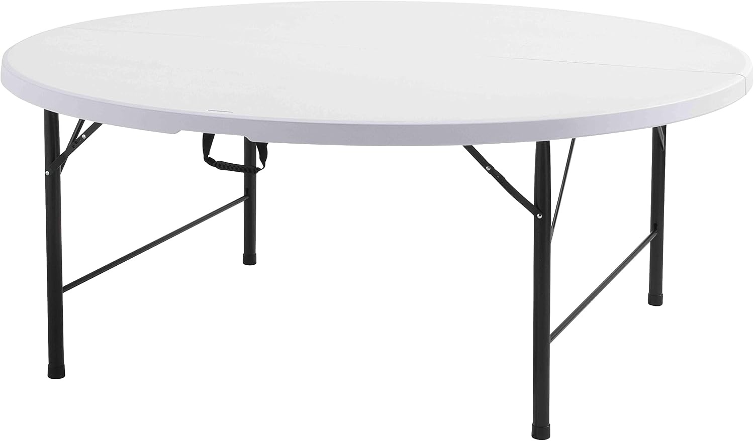 Table à manger, Table Pliante Ronde 10 Personnes, Blanc/Noir – Rekkem