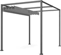 Tonnelle, Pergola coulissante pergola rétractable 3 x 2 m Structure métal époxy anticorrosion Toile, Gris – Outsunny