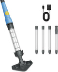 EFURDEN Aspirateur de Piscine sans Fil 2 en 1, Aspiration de 32 l/Min, Nettoyeur de Piscine Rechargeable avec 60 Min d'autonomie, Bleu/Noir/Argent