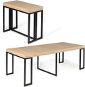 Table Console Extensible Toronto 10 Personnes 235 cm Design Industriel, Noir/Bois – IDMarket