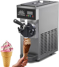 Machine à glace et sorbetières, Machine à crème glacée commerciale avec nettoyage automatique et pré-refroidissement pour, Noir/Argent