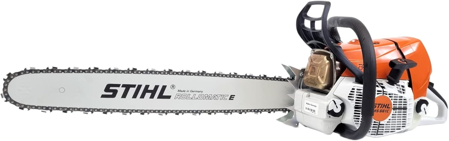 Stihl, Tronçonneuse, MS 661 C-M Tronçonneuse/Chaîne à tronçonner avec une longueur de coupe de 63 cm + chaîne, Orange/Argent/Noir