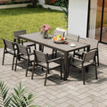 Devoko, HDPS Salon de Jardin Exterieur 9 Pièces, Résistance aux Intempéries Ensemble 189 cm Table et 8 Chaise de Jardin Exterieur Aluminium