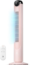 Antarctic Star T42 Ventilateur tour 42 pouces, 6 vitesses et 4 modes, ventilateur oscillant sans pales avec télécommande, Rose, minuterie 9H