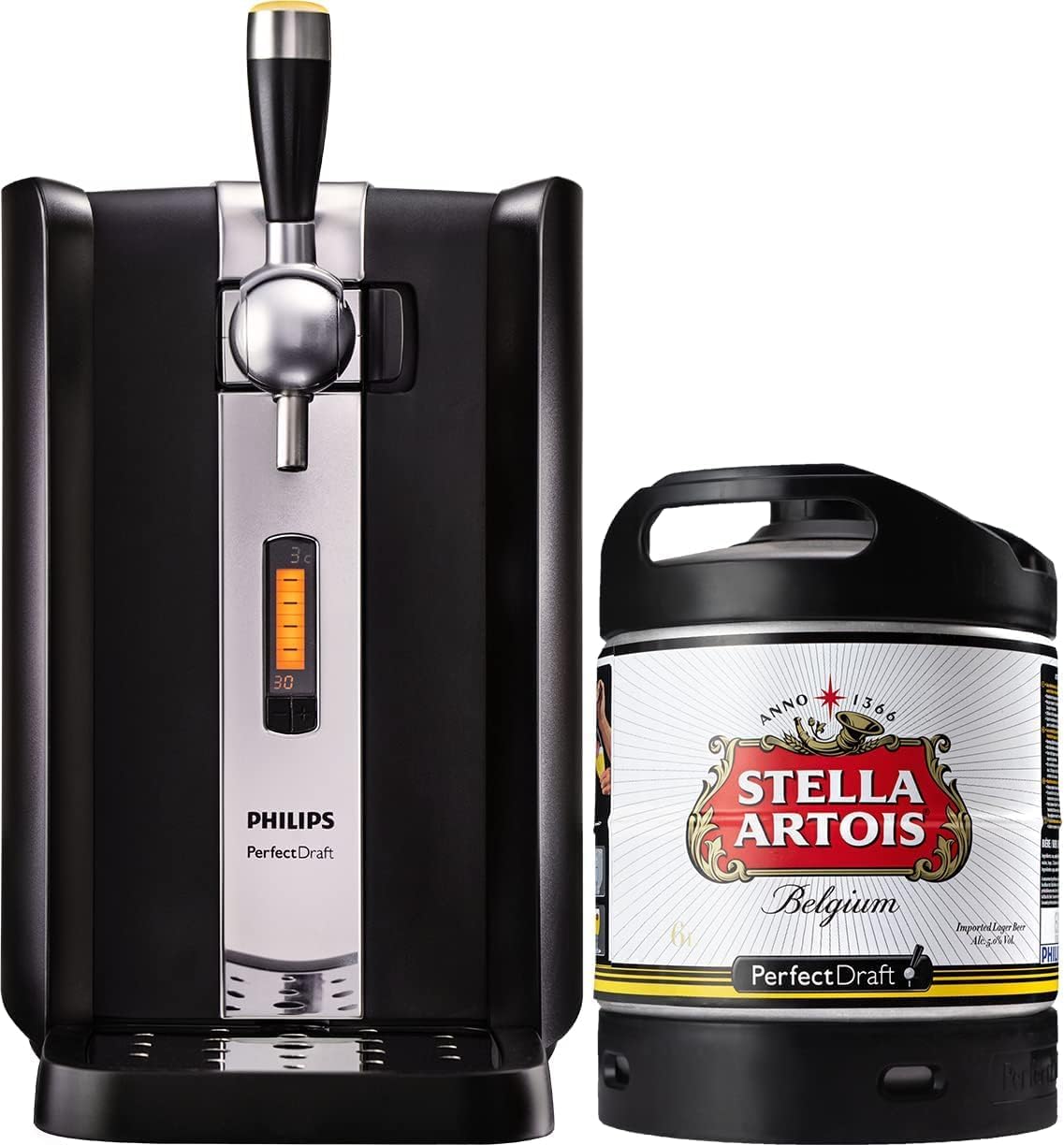 Tireuse à bières, 30 Jours Fraîcheur, Écran LED Température – PerfectDraft, Noir/Argent, Machine Pression À Domicile