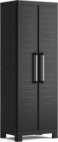 XL Armoire 4 Étagères Réalisée en Résine Detroit Haut Noir 65 x 45 x 182 H cm, 9634100002202 – Keter