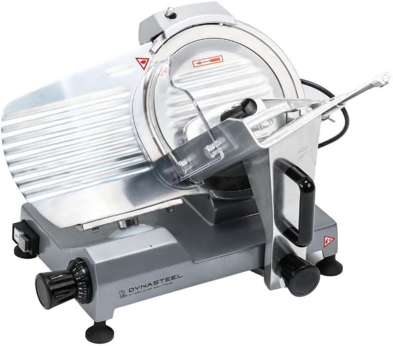Dynasteel, Trancheuse à Jambon Professionnelle Semi-Automatique 220 mm, Argent/Noir
