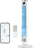 DREO 554S Ventilateur colonne intelligent 554S, ventilateur sur pied réglable 102–114 cm, Blanc, silencieux 20 dB, 9 vitesses