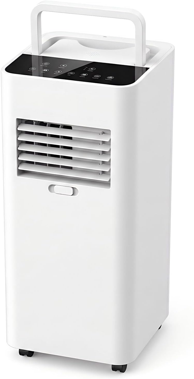 Climatiseur portable 9000 BTU Smart AC avec modes déshumidificateur ventilateur froid, 3 vitesses pour pièces jusqu'à 300 m2, Blanc