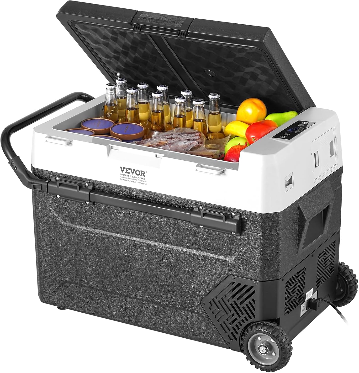 Glacière, Réfrigérateur Portable à Compression 60 L, Température Réglable -20 °C à 20 °C, Mini Frigo de Voiture 12 V – VEVOR