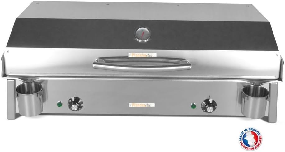 Mirichaud E870-3600W, PLANCHAELEC, Thermostat Réglable, L87 X P43 X H25 cm, Gris, Plancha Electrique ANTHEA E870-3600W, 16 Personnes, Inox
