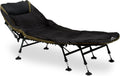 Chaise Longue pour pêche à la Carpe XXL 210 x 85 x 45-60 cm, Chaise de pêche Longue avec 8 Pieds à Hauteur réglable, Noir/Vert – CampFeuer