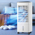 MESOVFCA Climatiseur portable 3-en-1 avec télécommande, réservoir de 9 L, Blanc, 3 vitesses, 4 blocs réfrigérants, la maison