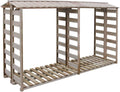 vidaXL, Pin Imprégné Abri de Stockage Bois de Cheminée Jardin Patio Porte Bûche, Brun