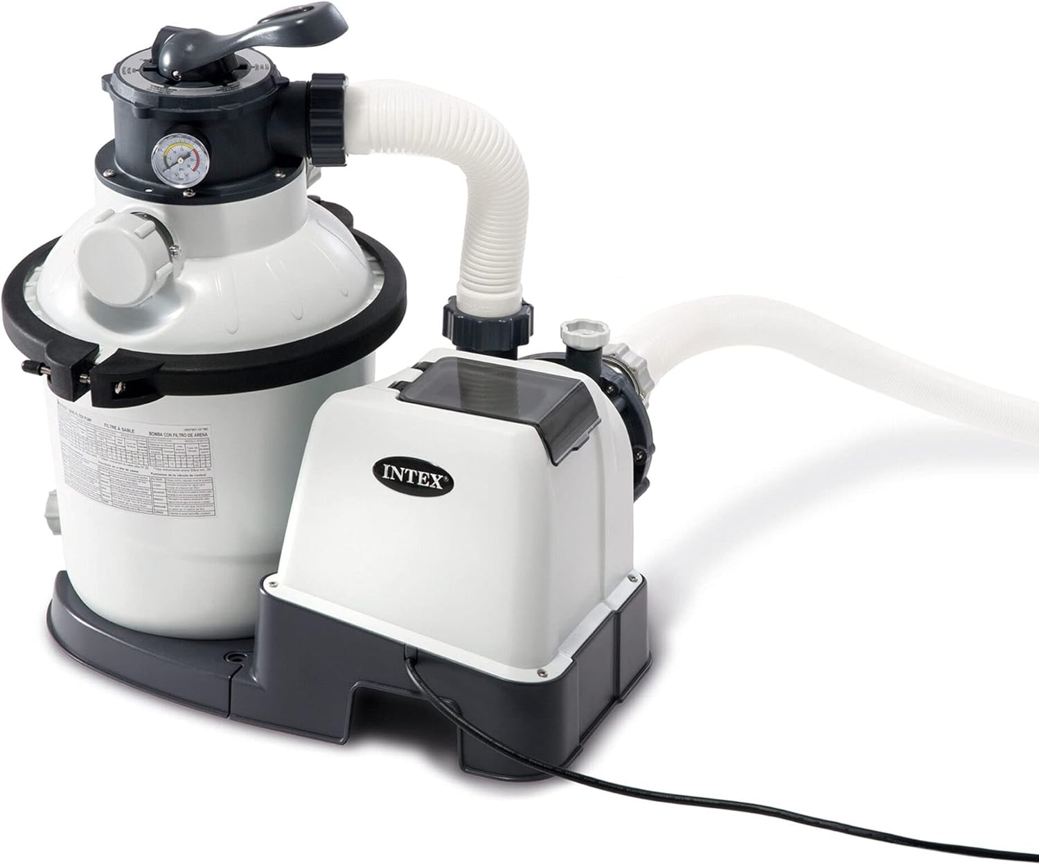 Intex, Filtre, Filtre à sable 1200 Gph, 220-240 Volt, Blanc/Noir