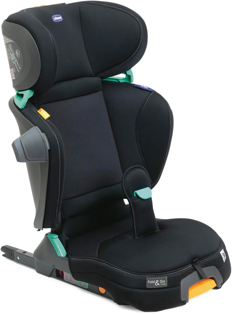 Siège auto, groupe 2/3 pour enfants 3-12 ans, pliable et rabattable – Chicco, 100-150cm, Noir, protection latérale