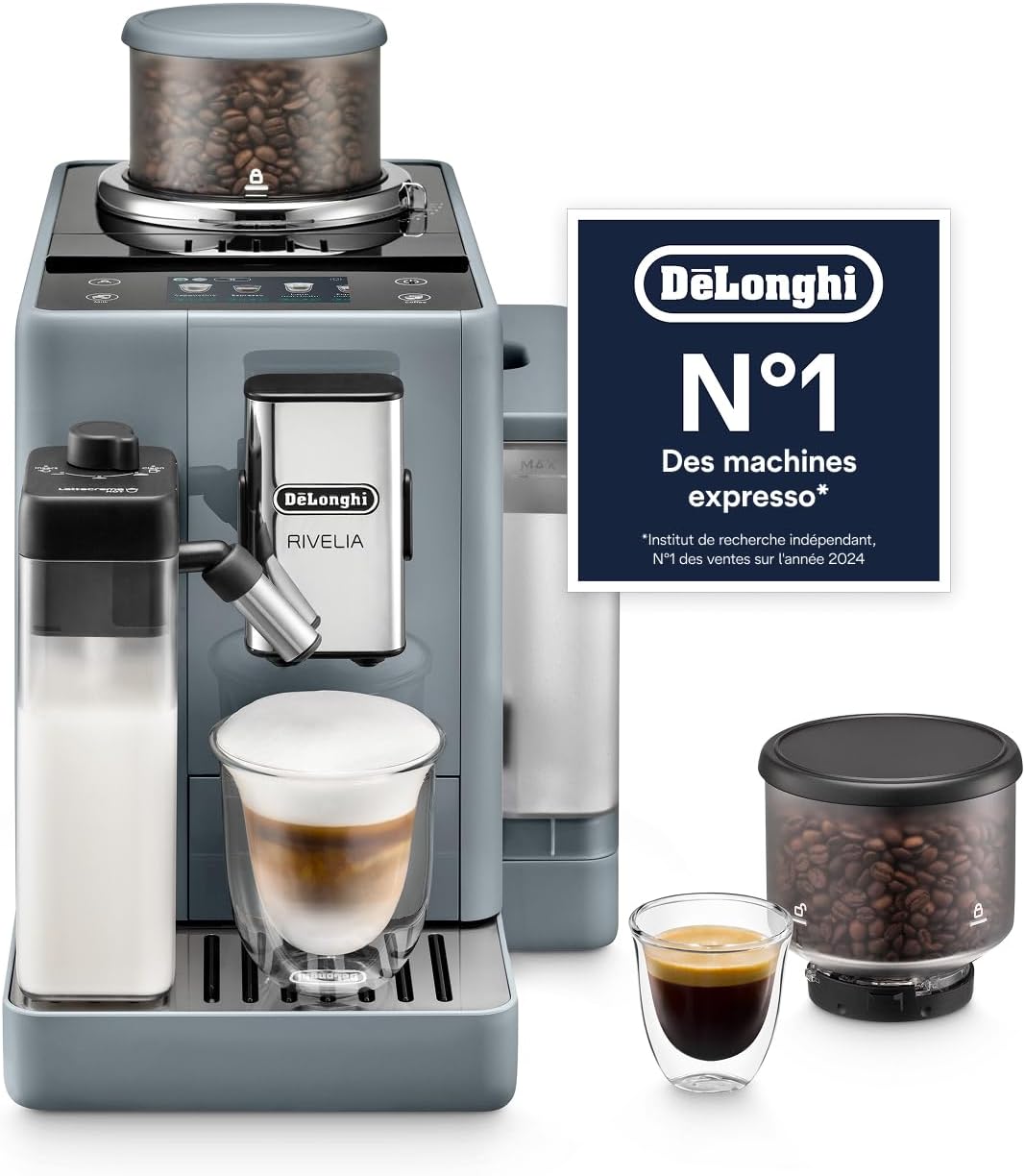 De'Longhi EXAM440 Perfetto Machine à Café Automatique avec LatteCrema Mousseur à Lait, 16 Boissons Enregistrées, EXAM440.55.G, Gris
