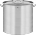 Marmite Traiteur en Acier avec couvercle 98 L, Casserole en inox pour Événement Commercial Restaurant – Royal Catering, Argent, bord verseur, gaz