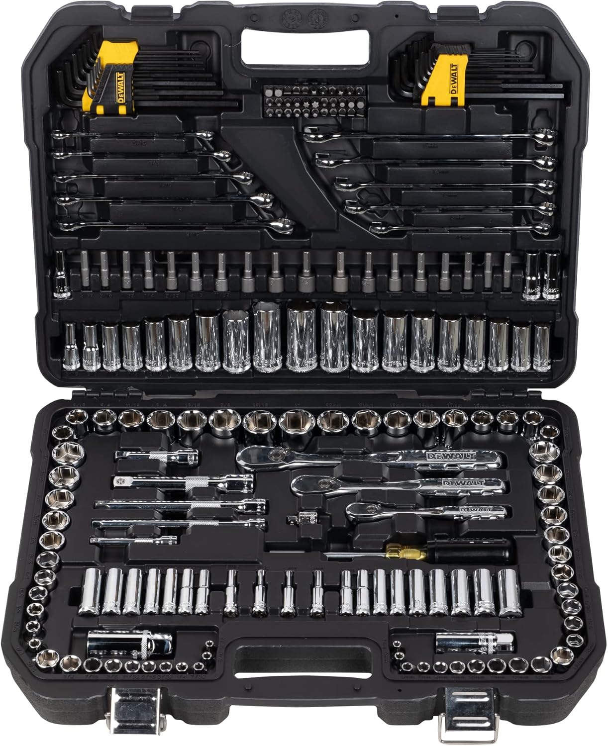 DEWALT DWMT81534-1 DWMT81534-1 Kit d'outils de mécanicien avec étui de transport durable, Noir/Argent/Jaune