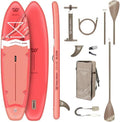 Planche gonflables, Charge 170 kg, Pack Complet avec Pagaie 2en1 Kayak – Walk on Water, Rose/Blanc/Beige, Drop Stitch Renforcé