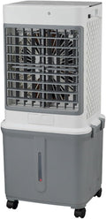 Climatiseur portable, Swamp Cooler Grand Espace Oscillation 120° Refroidisseur évaporatif Ventilateur Portable, Blanc/Gris